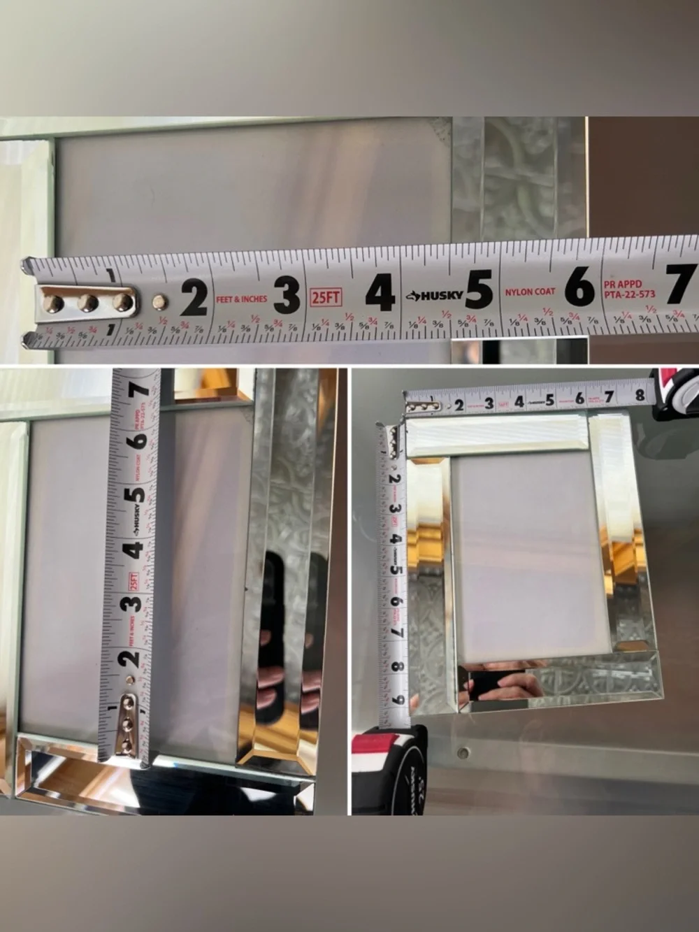 🪩2–Pair of Beveled Mirror 4-Piece Photo Frames - Silver Mirror Finish Glass